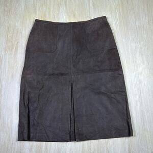 Pow Wow 100% Leather Classic Chic Elegant Workwear Professional Pencil Skirt 10